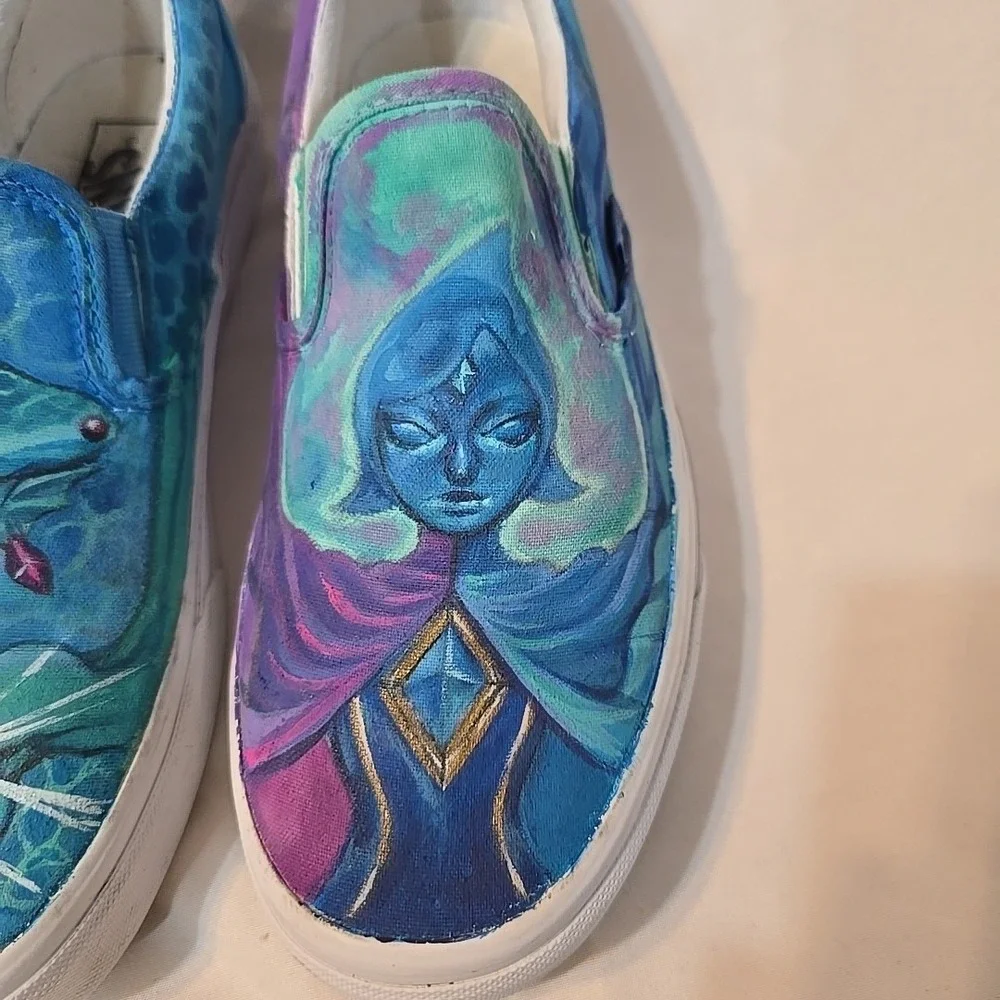 Vans Custom Painted The Legend Of Zelda Characters Zora‎ And Fi Shoes Unisex